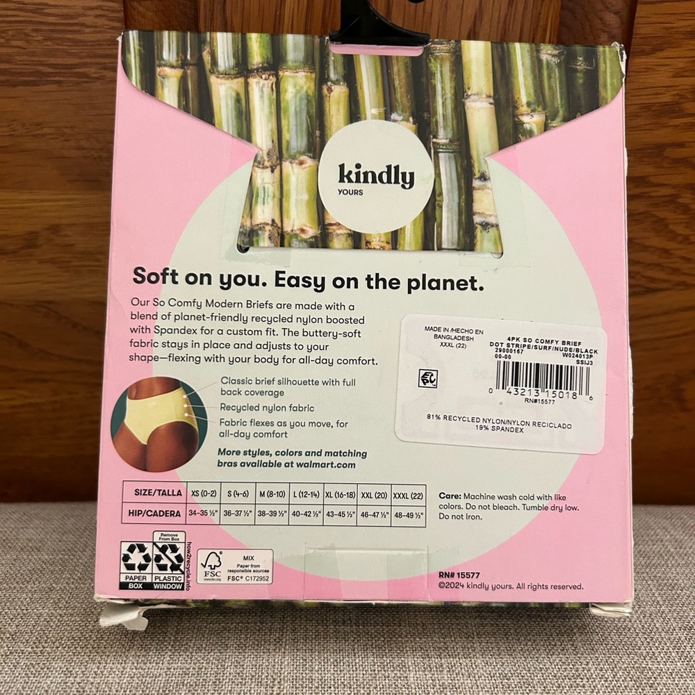 Women Kindly Yours Briefs Panties 4pk Size XXXL 22 - Picture 2 of 7